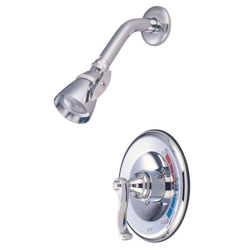 Robinet de douche Kingston à pression équilibrée à poignée simple Kingston Brass, Chrome poli