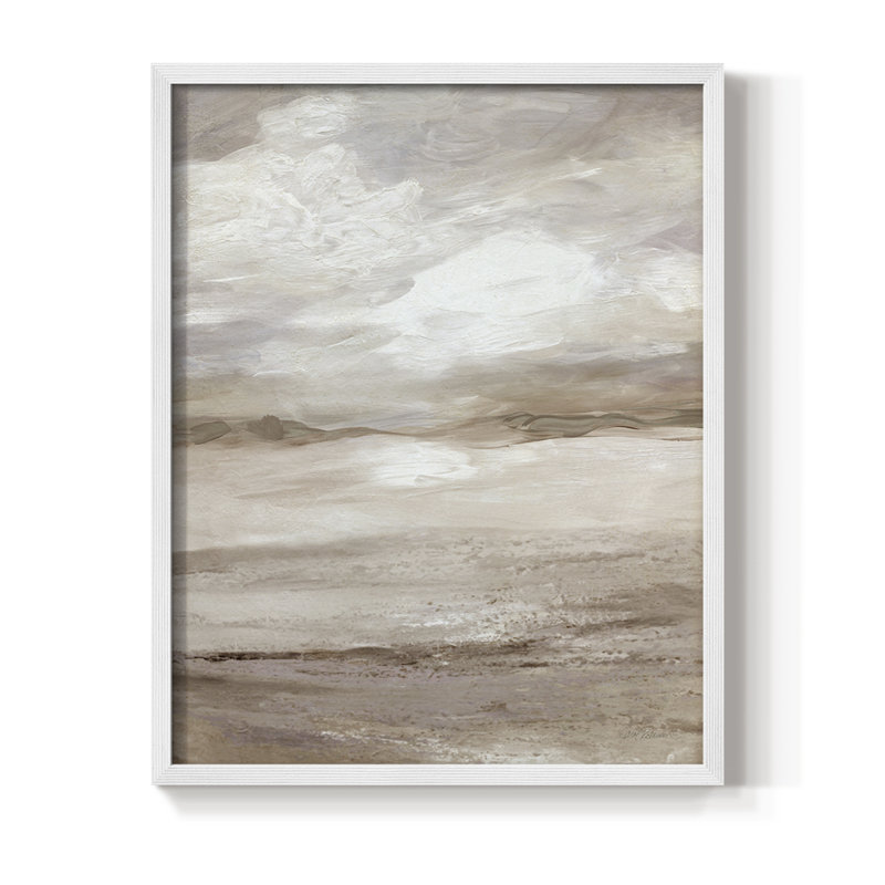 «Neutral Dunes», reproduction encadrée - bois massif, H 15 po x l 12 po, Blanc