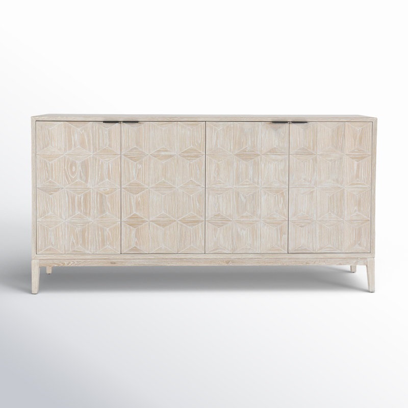 Mira 78"  Oak Wood White Buffet