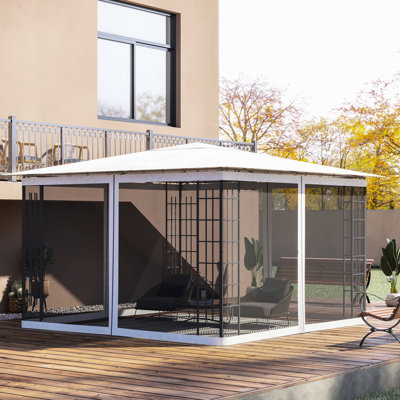White Gazebo Mesh Net Replacement Sidewall, 10' X 12' - Infestation And Keep Area Tidy, Effortless Installation Replacement, Defend Winged Clean, Setup