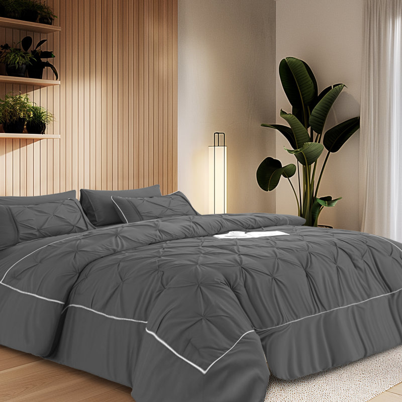 Cotton Standard Duvet Cover, Full Duvet Cover + 2 Standard Pillowcases, Dark Blue Striped