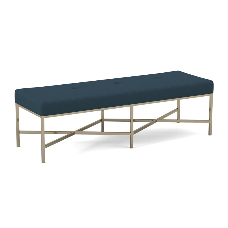 Percy Upholstered Bench, Margaret Lagoon Polyester Blend