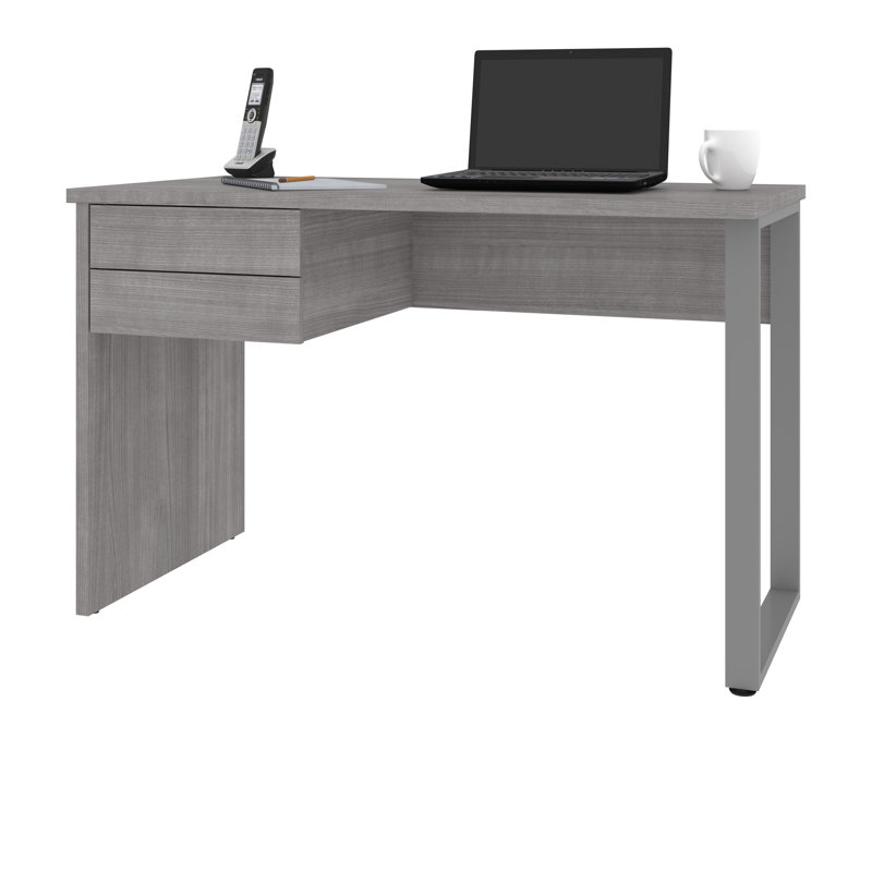 Chrishya Metal Base Computer Desk, Platinum Gray