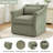 30" Wide Modern Upholstered Swivel Accent Chair With Lumbar Pillow-948757447