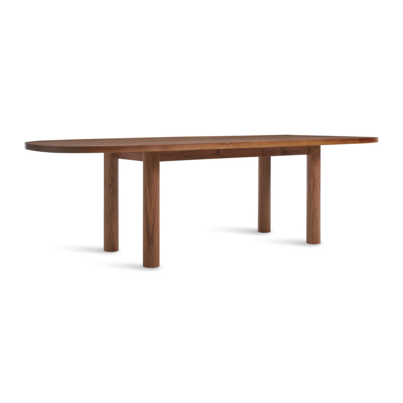 Good Times Ash Oval Solid Wood Top Dining Table, Walnut, 45" W x 100" L