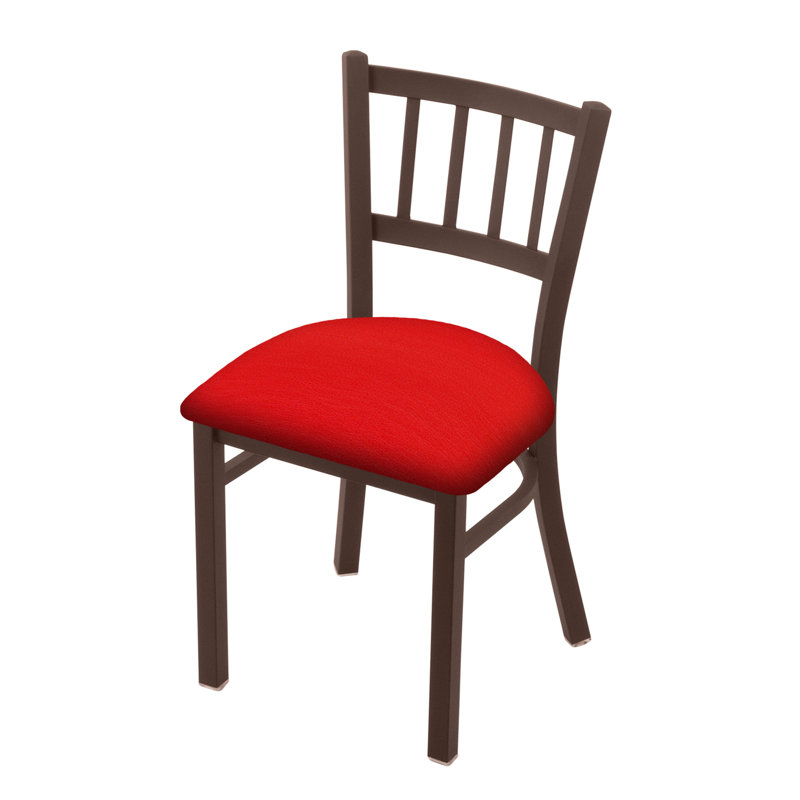 Chaise Contessa 610, Vinyle - Rouge galop, Bronze