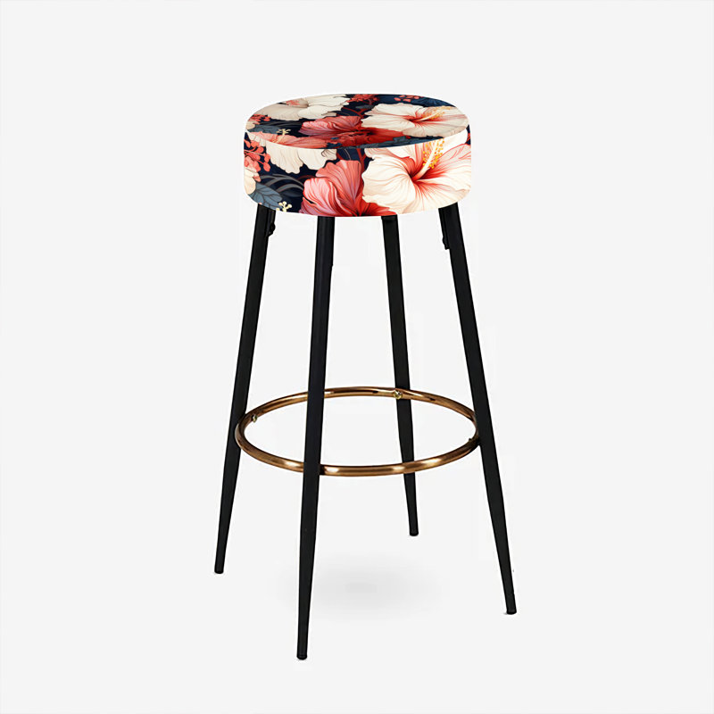 Hibiscus Twilight Ii Tropical Pattern - Tropical Bar Stools Set Of 2
