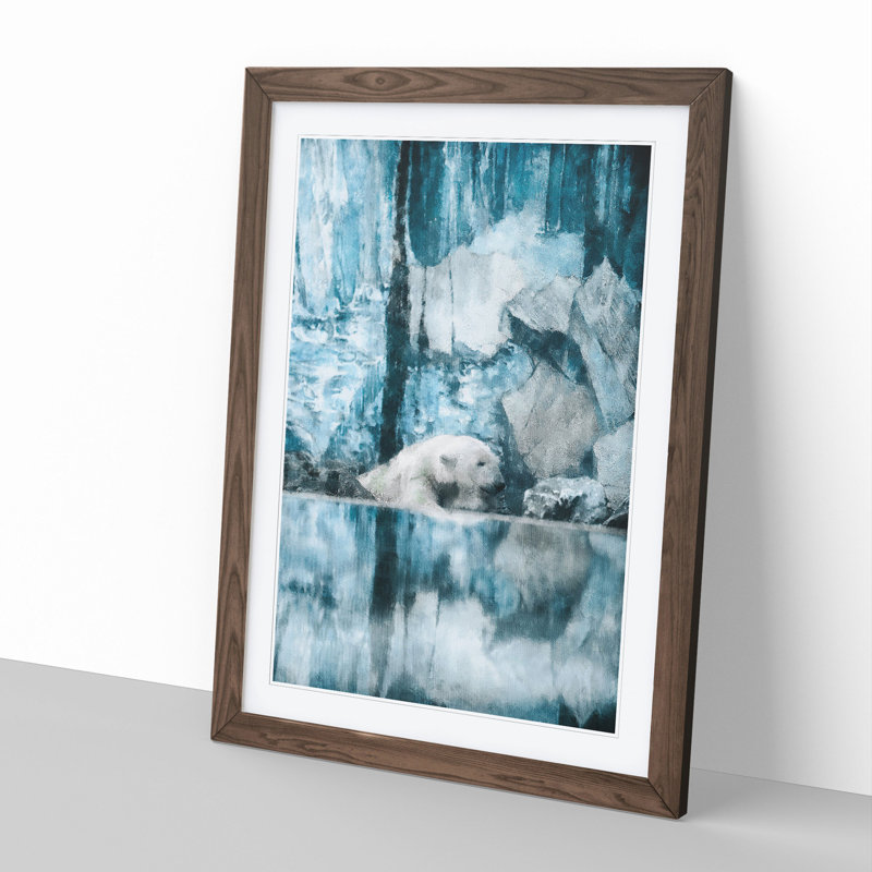 The Polar Bear - Picture Frame Graphic Art, 36cm H x 27cm W x 2cm D, Walnut Framed