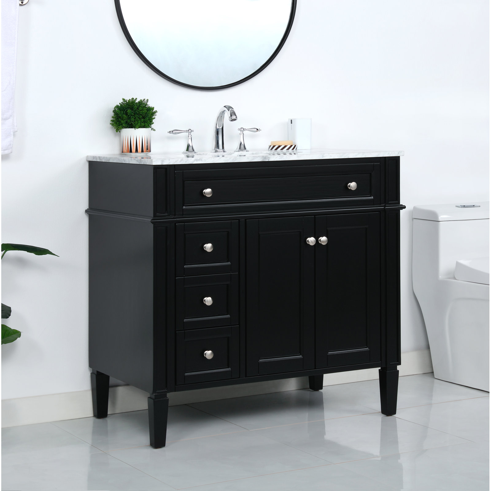 Rivers 36'' Single Bathroom Vanity, Black