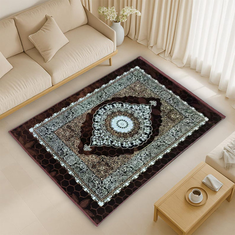 Serenity Large Area Rug With Non-Slip PVC Backing Oriental Style 200x300cm Carpet For Living Room, Bedroom, Lounge, Or Dining Room