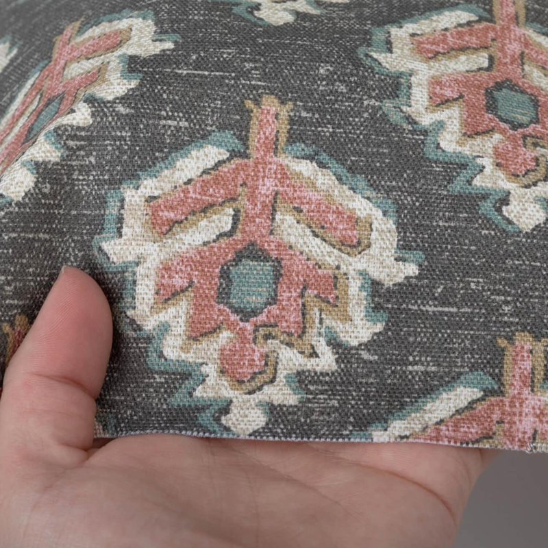Housse de coussin gris et rouge argile, H 21 po x l 21 po