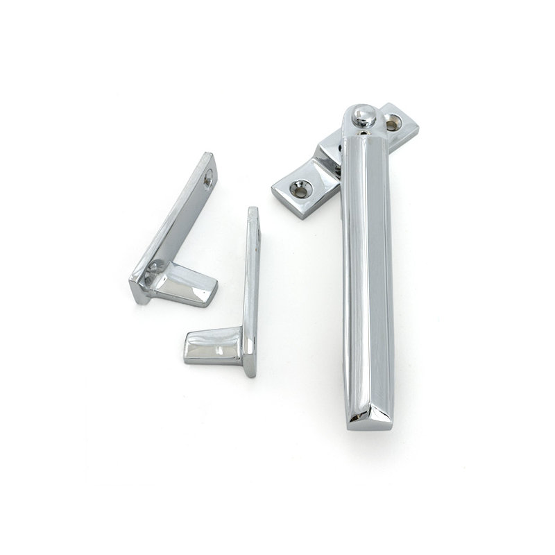 Art Deco Night-Vent Locking Fastener, Polished Chrome