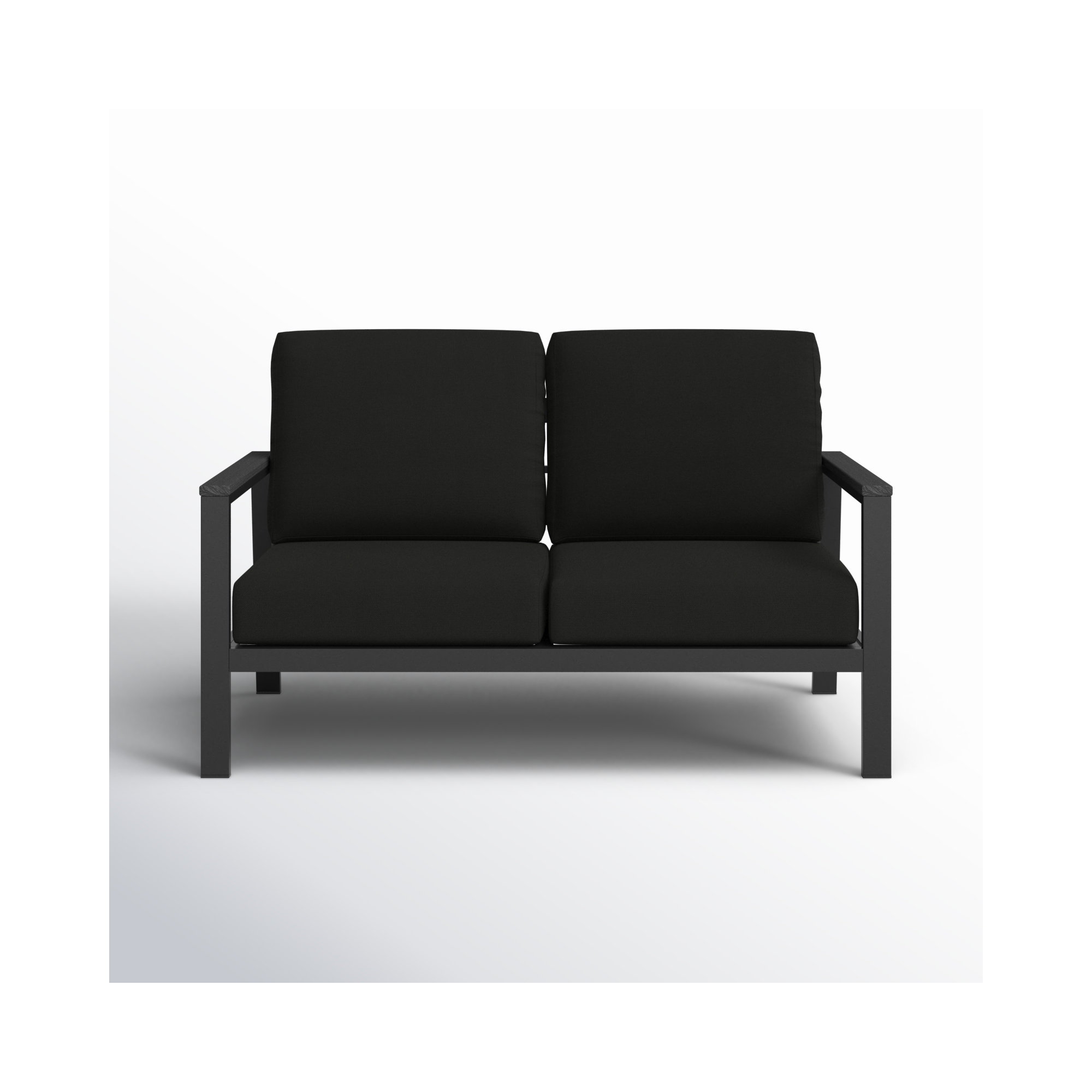 Townsend Loveseat with Sunbrella Cushion, Canvas Black Sunbrella® Canvas, Gray