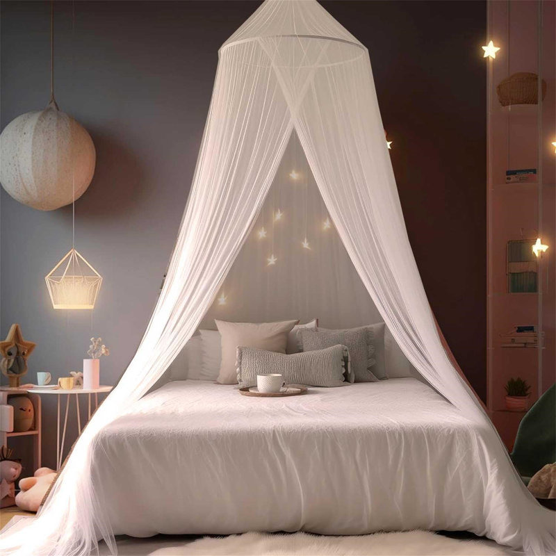 Adoniram Nylon Bed Canopy, White