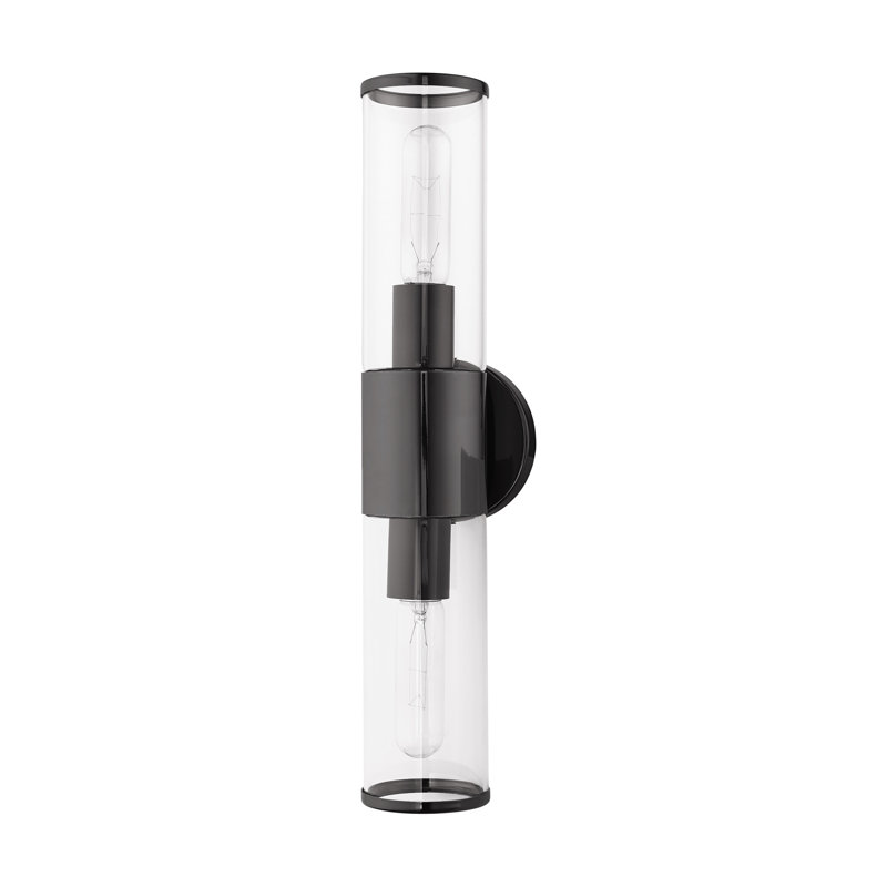 Bancroft Black Chrome 2-Light ADA Vanity with Clear Glass