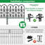 Clôture de jardin en métal à 5 panneaux et bordures pour chien 32 po (H) x 10 pi (L)
