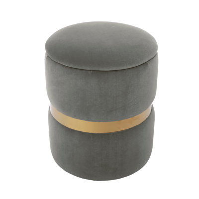 Alanii Velvet Round Storage Ottoman