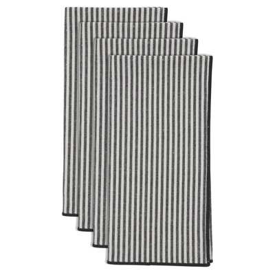 Striped Pattern Cotton Decorative Napkins (Set of 4) – Clean Woven Design for Dining and Entertaining, 20"x20"