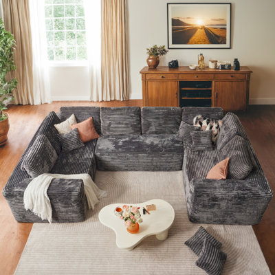 Kustas No Assembly Required Upholstered Sectional, Free Combination Compression Sofa For Living Room, Home Theater