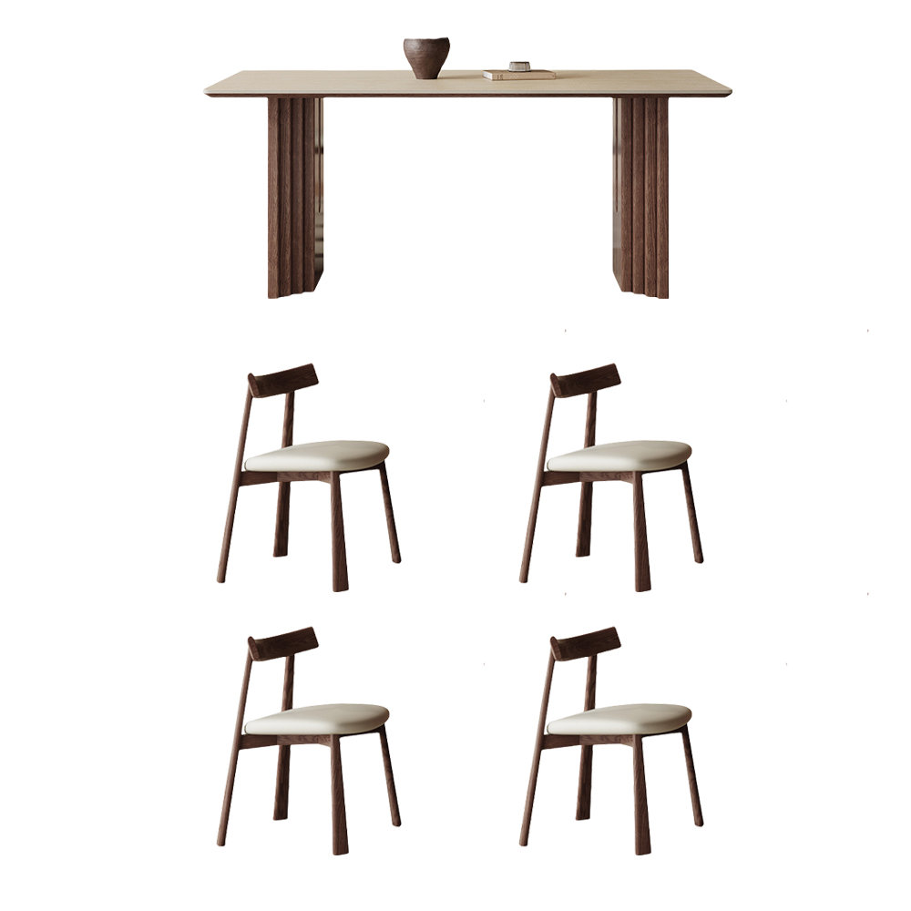 ACMISH Solid wood rock plate dining table and chair set - Wayfair Canada