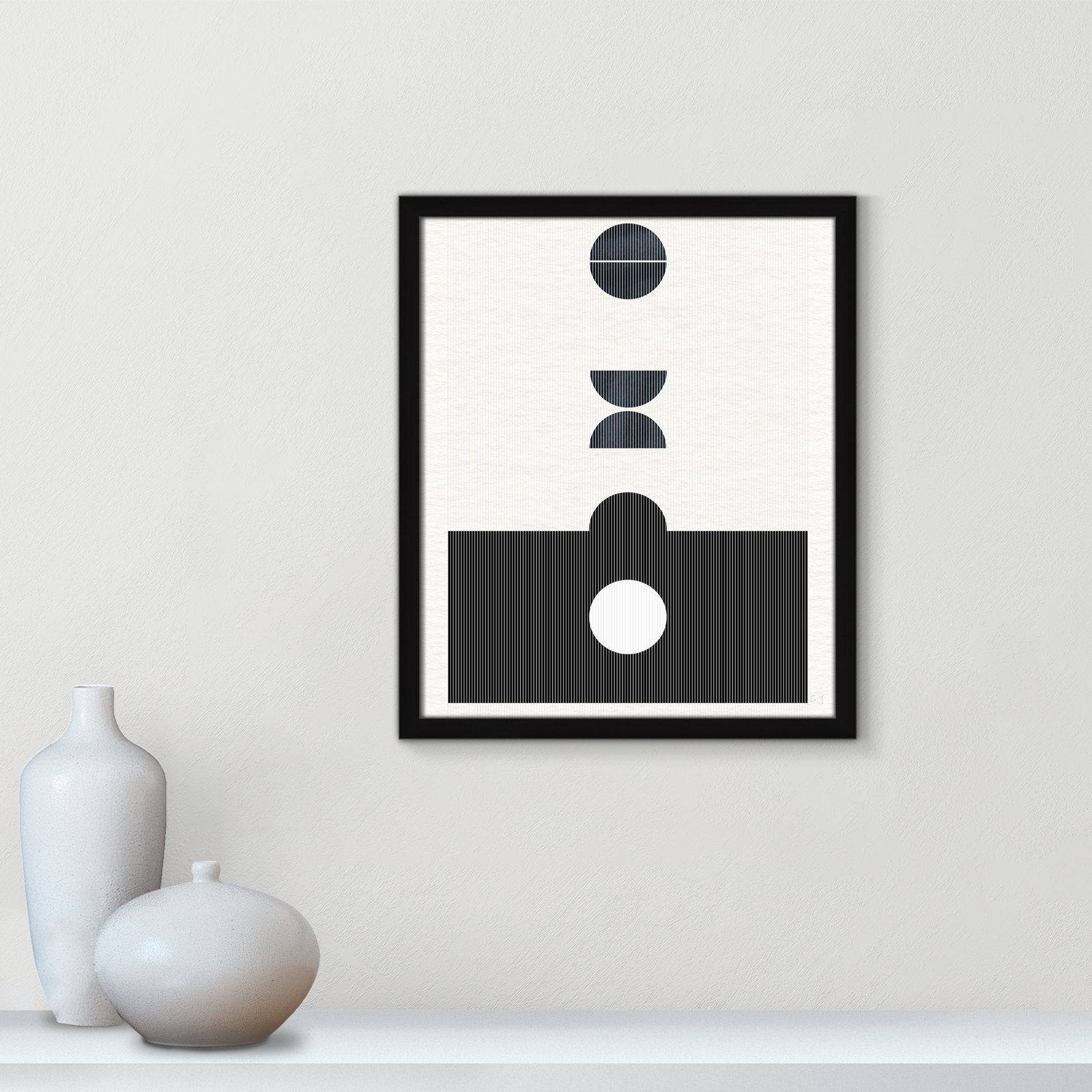 Eclipse I Print by Susan Jill, 19" H x 16" W x 0.75" D, Satin Black Framed