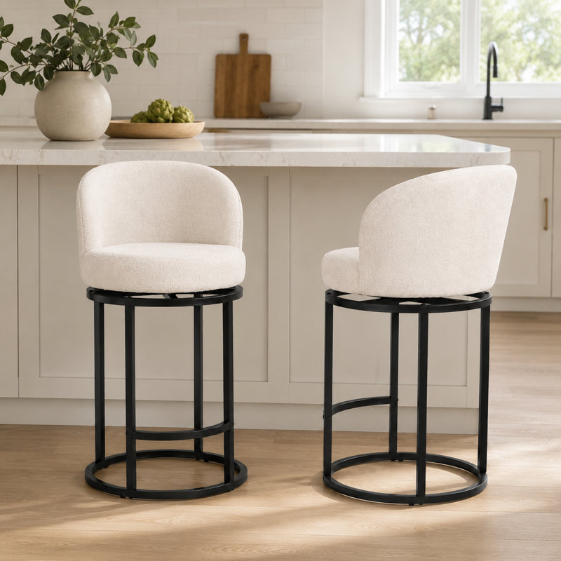 Tabouret de baril 27 "pivotant avec retour automatique, Linen