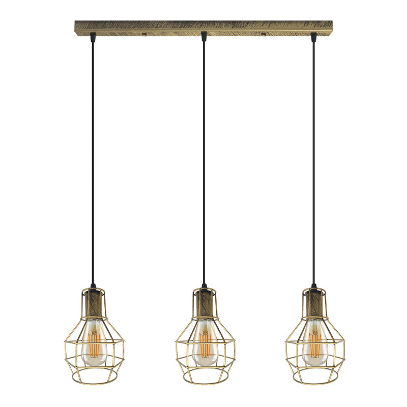 3 - Light Pendant, Brushed Brass