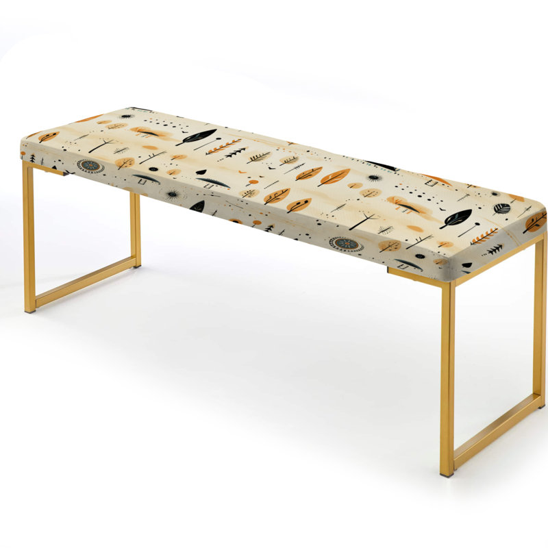 Tribal Nomad Boho Motif - Banc géométrique rembourré or