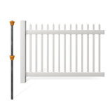 H 4 pi x l 6 pi (1 panneau + 1 poteau), trousse de clôture Nantucket No Dig WamBam, panneau de clôture en vinyle blanc, ensemble de panneau de clôture facile à installer soi-même, clôture extérieure durable pour cour ou jardin, BL19101