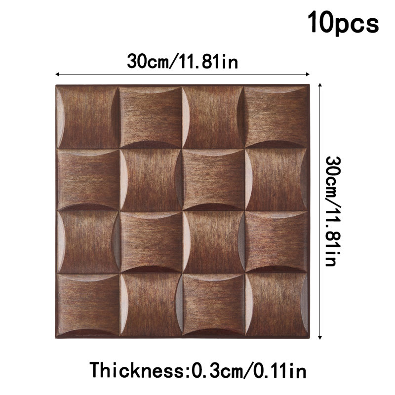 10-Pack 3D Self-Adhesive Wall Tile Stickers