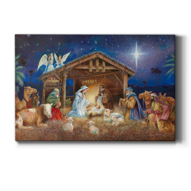 Ted Silent Night, Holy Night - reproduction d'art sur toile tendue, H 32 po x l 48 po x P 1 po