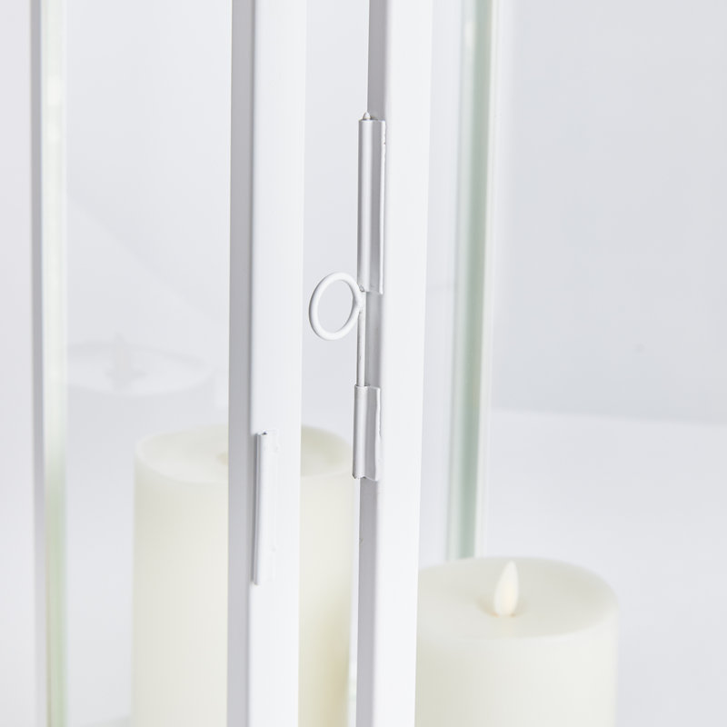 Lanterne de table en acier inoxydable Moira, H 28 po x l 10 po x P 10 po