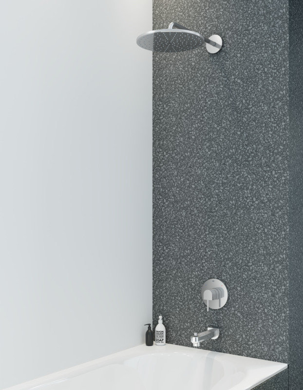 Garniture de bec de baignoire murale avec inverseur Plus, Chrome ciel étoilé