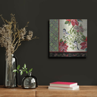  «Chickadee Holiday 4» par Jean Plout, art mural en métal, 12 po x 12 po