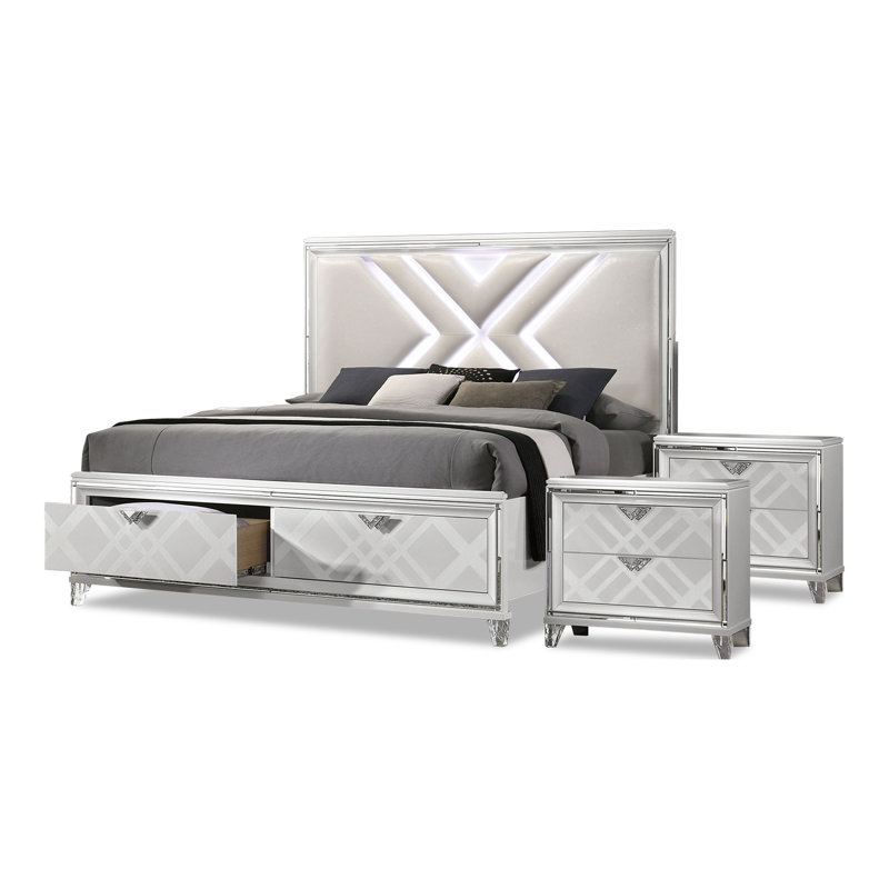 Waldrup Solid Wood Piece Bedroom Set, White, California King