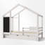 Arcadia Loft Bed With Two Storage Boxes, Rustic Pine And Chalkboard-812200613