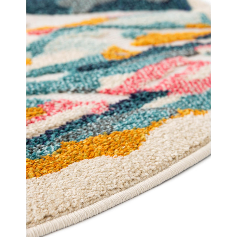 Wrought Studio Zenata Marelda Indoor/Outdoor Area Rug, Round 7'10"