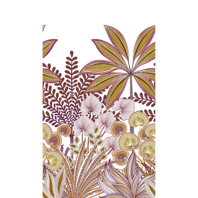 Orom II Collection Decorative Leaf Motives 62.5-inches wide x 9.18-feet high 3-panel Wall Mural