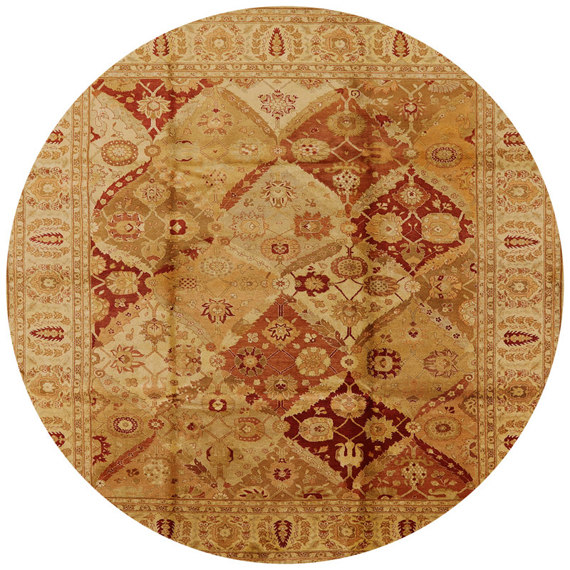 Tapis oriental beige / jaune Zoar, Rond 7 pi