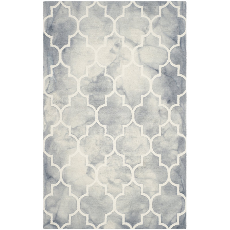 Daviston Hand Tufted Wool Geometric Rug, Rectangle 2'6" x 4'