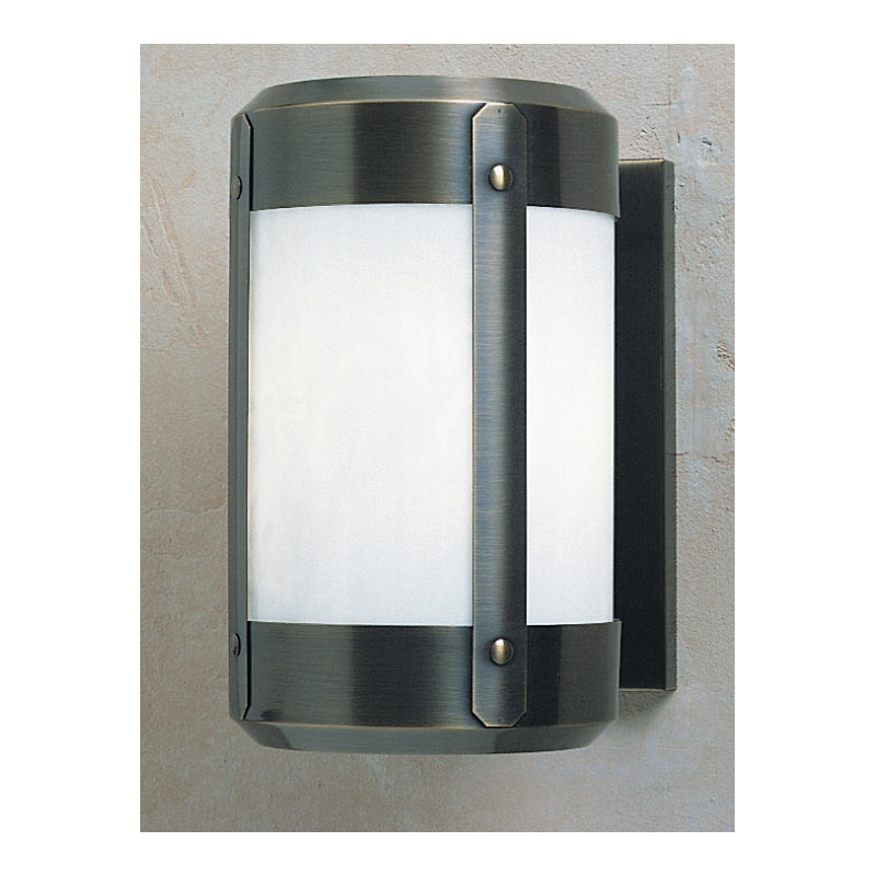 Berkeley Flush Mounted Sconce, Rain Mist, 9.13" H x 4.13" W x 5.75" D, Antique Brass