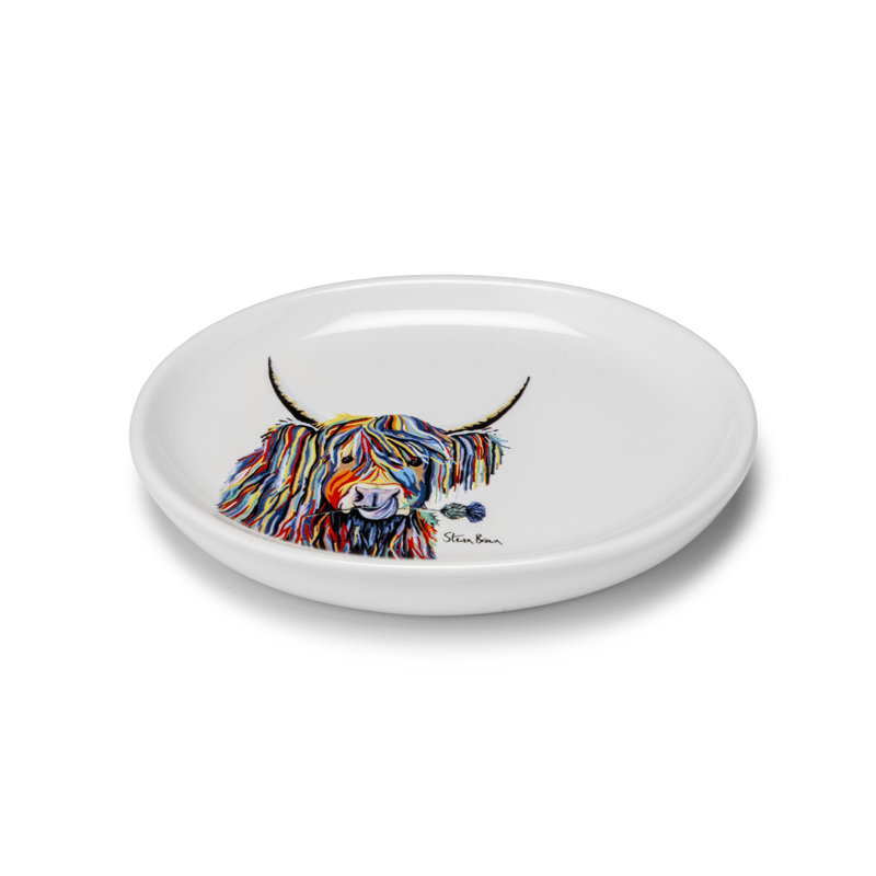 Steven Brown Ceramic Soap Dish with Colourful Cow Design - Lizzie McCoo