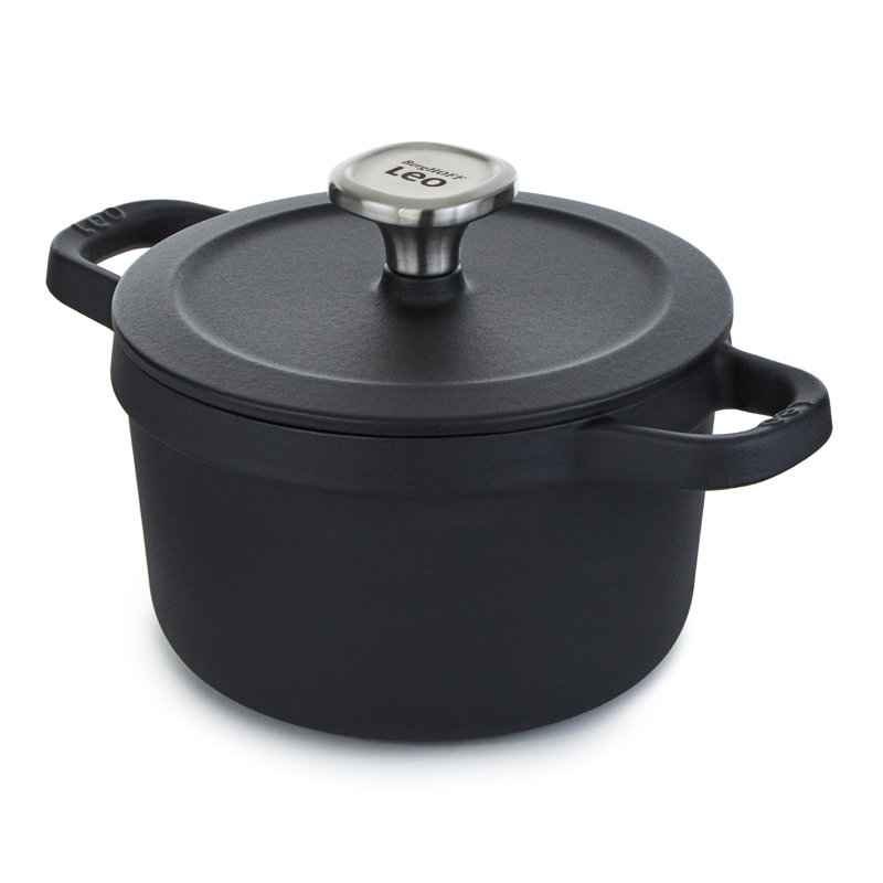 BergHOFF Leo graphite 5 pintes Marmite ovale en fonte émaillée, 8"