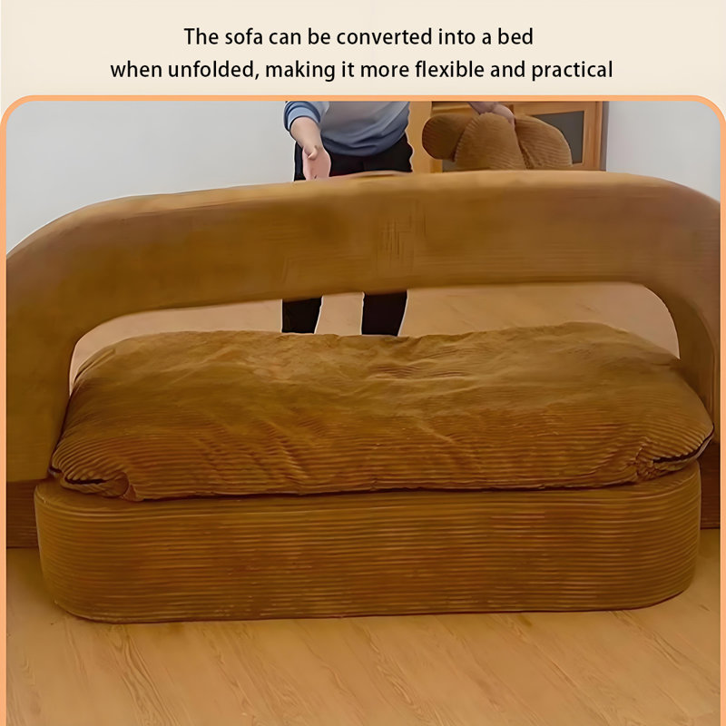 Canapé compressible en velours côtelé 59,06 po, H 27,56 po x l 59,06 po x P 39,37 po
