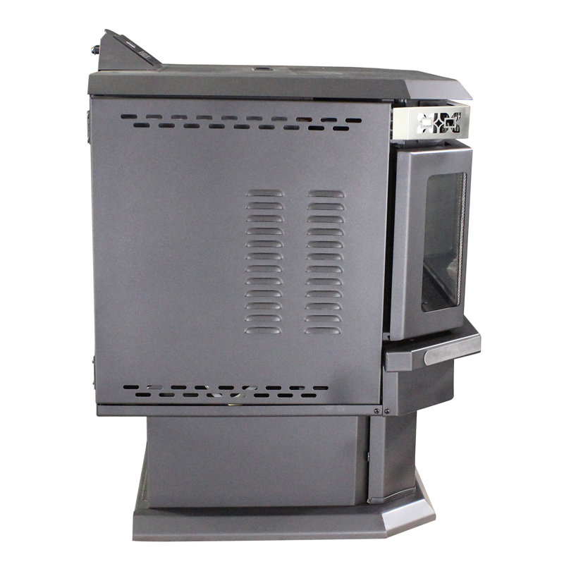 Ashley Hearth Black Steel Bay Front Pellet Stove Heater