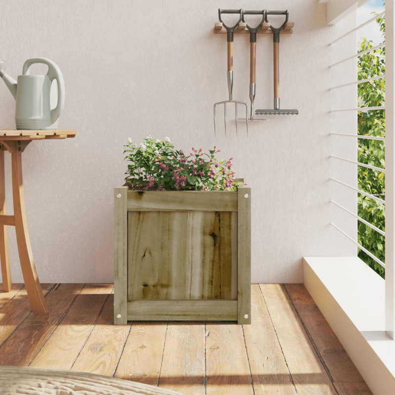 Breyonia Wood Planter Box, Grey