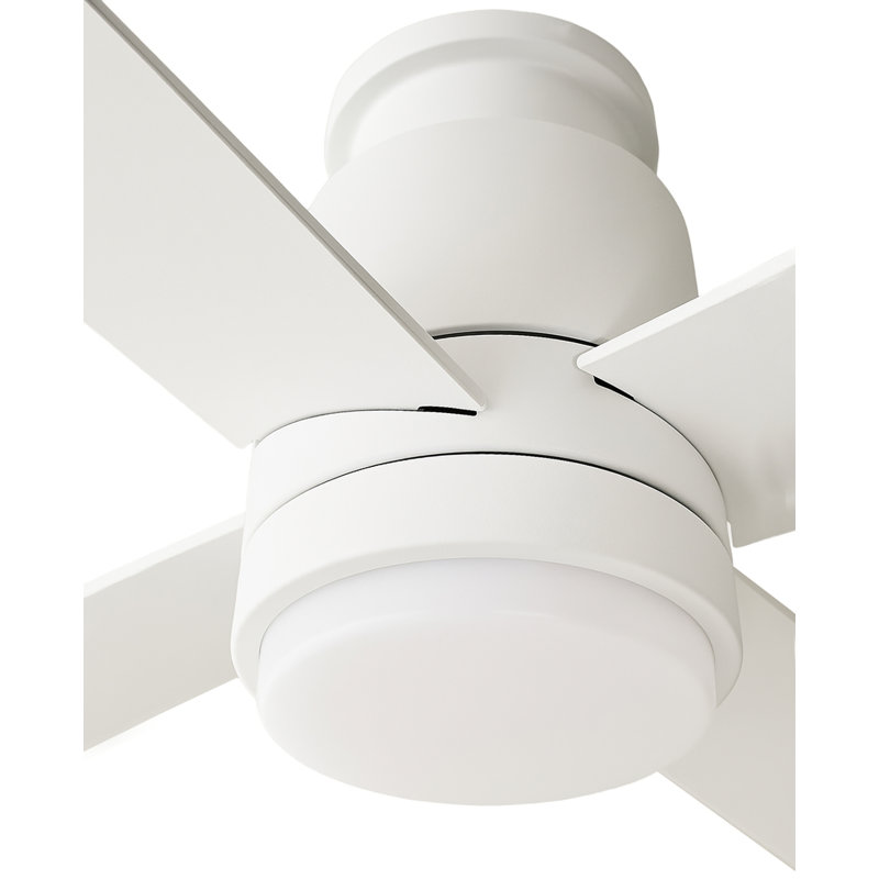 Ross - Ventilateur de plafond à DEL 4 pales 52 po - Finition blanche - Type de commande murale, Blanc, Commande murale, Blanc