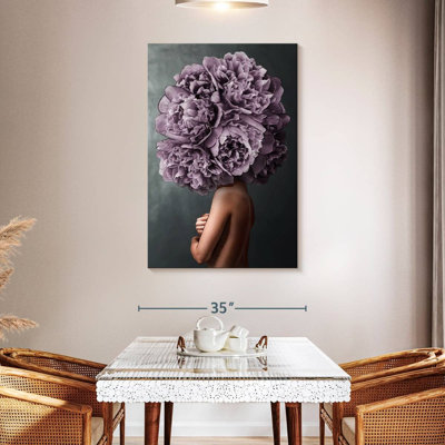 Lady Purple Peony Canvas Print