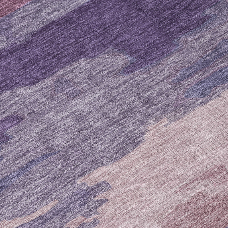 Tapis abstrait lavable à la machine intérieur / extérieur ACN2870, Aubergine, 2 pi 6 po x 3 pi 10 po