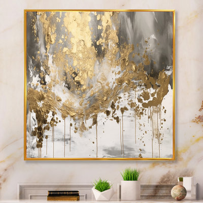 Modern Golden Drip - Abstract Wall Art